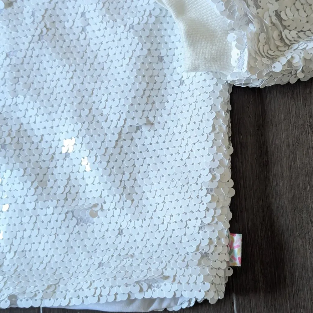 Art Class for Target, Girls White Sequined Sweatshirt, Sz XL (14/16)